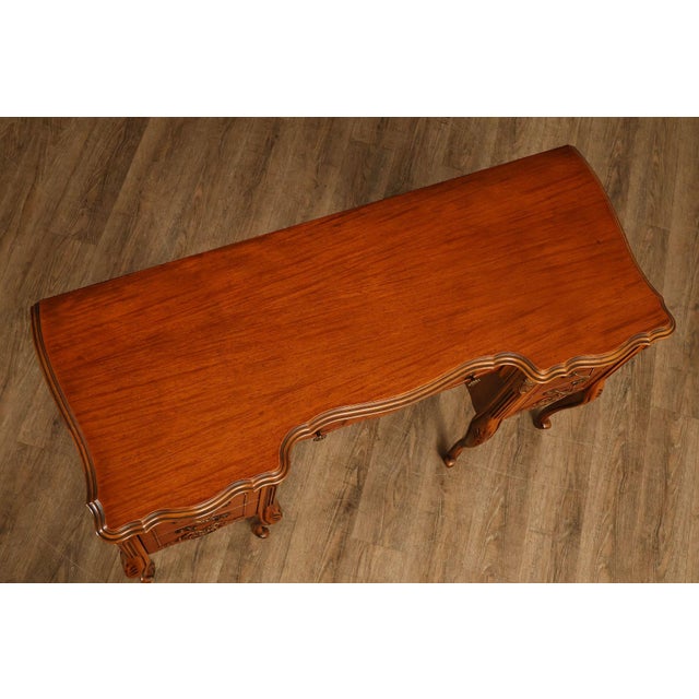 1930s 1930's French Louis XV Style SatinwoodInlaid Writing Desk Vanity For Sale - Image 5 of 18