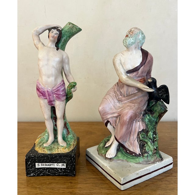 Early Staffordshire Figures- Set of 2 , C. 1800 For Sale - Image 11 of 12