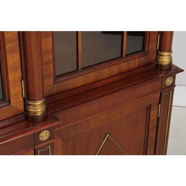 Kindel Neoclassical Mahogany Breakfront Bookcase For Sale - Image 14 of 18