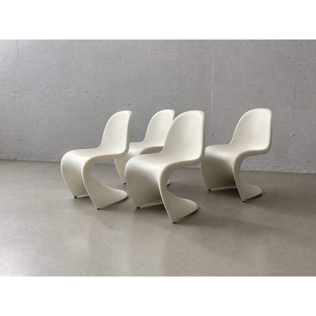 Original panton chairs by vitra, designed by verner panton. The famous cantilever chair is one of the most important...