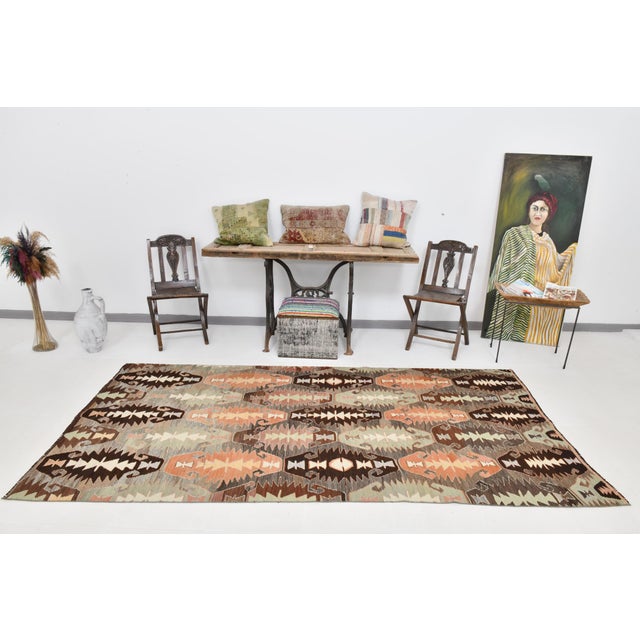 Vintage Turkish Kilim Rug For Sale - Image 4 of 14