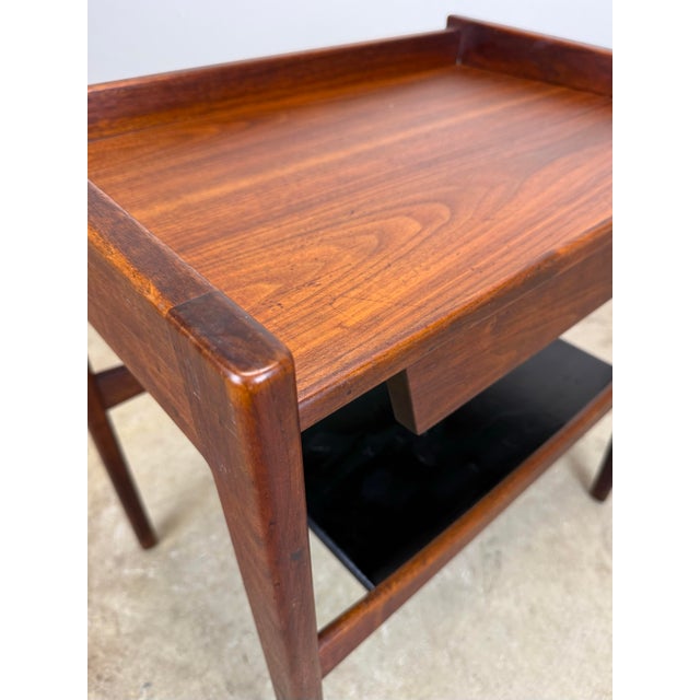 Brown 1960’s Mid Century Modern Jens Risom Walnut Nightstand For Sale - Image 8 of 12