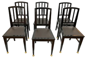 Art Nouveau Dining Chairs, 1920s, Set of 6
