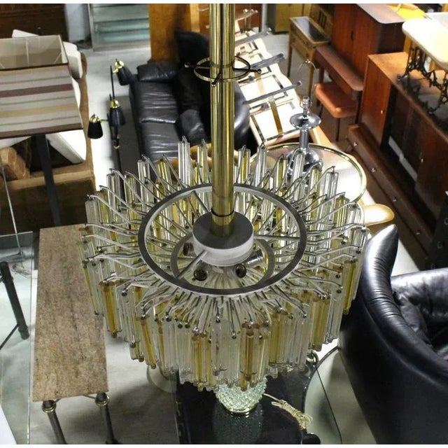 Gold Venini Two-Tone Gold and Clear Murano Camer Light Fixture For Sale - Image 8 of 9