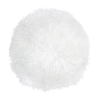 New Zealand White Sheepskin 16" Round Pillow For Sale
