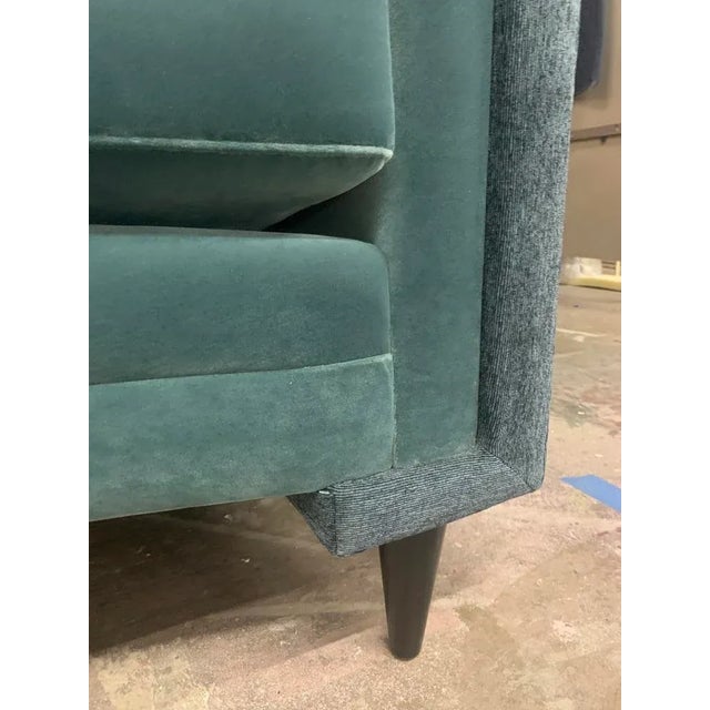 2020s Caracole Modern Double Edge Accent Chair in Rich Teal Velvet For Sale - Image 5 of 10