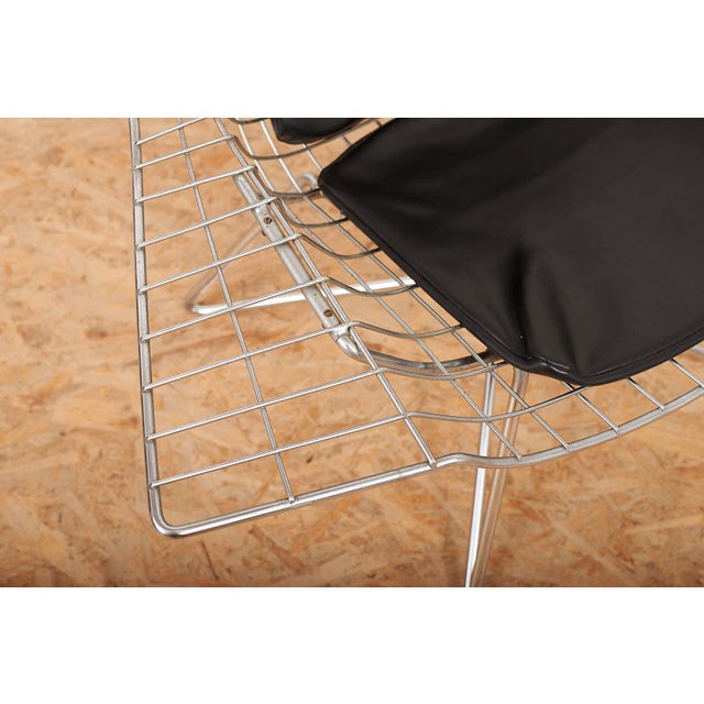 Metal Model 5344 Chair with Chrome-Plated Steel Wire Frame and Black Artificial Leather from Strässle Werksentwurf, 1950s-1960s For Sale - Image 7 of 12