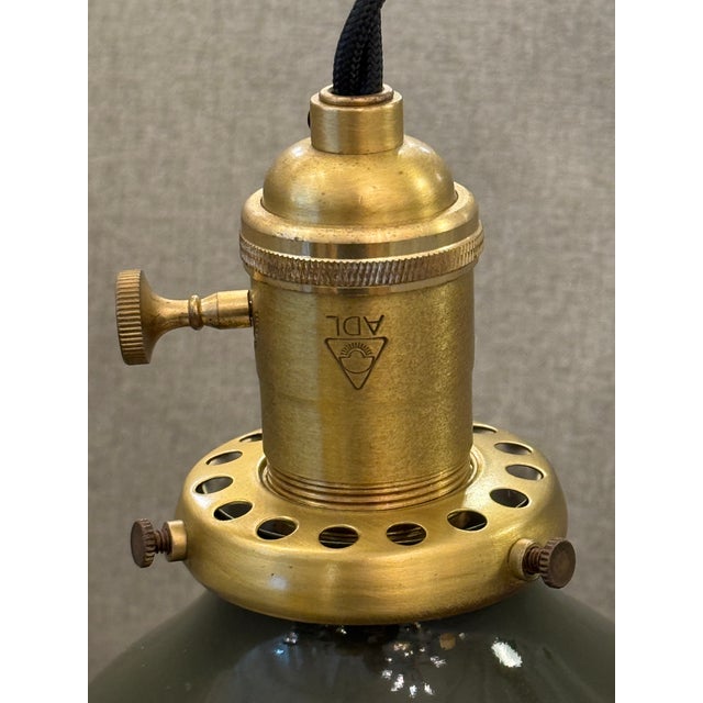 Brass Schoolhouse Electric Apartment Pendant Light For Sale - Image 8 of 12