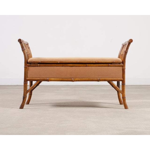 English Aesthetic Movement Bamboo Upholstered Bench Seat For Sale - Image 16 of 16