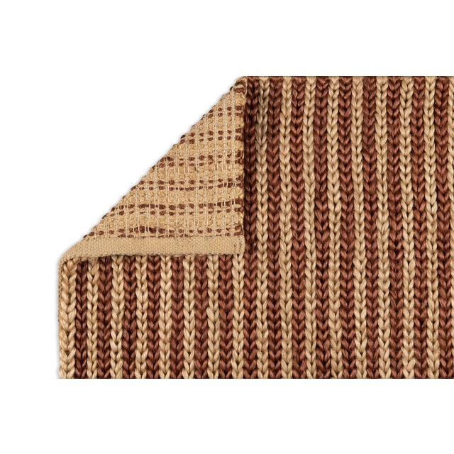 Not Yet Made - Made To Order Part & Parcel Goods Jute Braid Rug, 9'x12', Chocolate and Nutmeg Stripe For Sale - Image 5 of 5