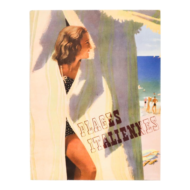 1938 Italian Travel and Tourism Pamphlet, Plages Italiennes (Italian Beaches) For Sale