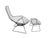 Mid-Century Modern Harry Bertoia for Knoll Attri Bird Chair and Ottoman For Sale - Image 3 of 6