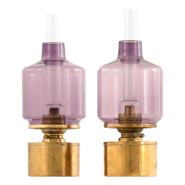 Oil Lamp Model L-47 attributed to Hans-Agne Jakobsson, 1950s, Set of 2 For Sale