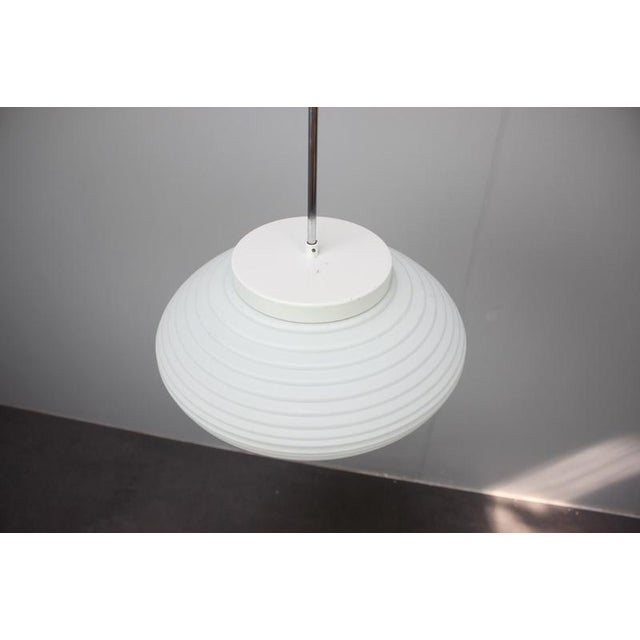 Gold Large Mid-Century Czechoslovak Opaline Glass Pendant Lamp from Napako, 1970s For Sale - Image 8 of 13