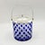 Vintage Cobalt Blue Overlay Cut Crystal Biscuit Barrel with Silver-Plated Mount, European, c.1960 A beautifully crafted...