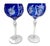 Cobalt Stem Glasses in Crystal, 1950, Set of 6 For Sale - Image 11 of 16