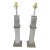 Mid Century Laurel Brushed Steel City Scape Lamps - a Pair For Sale