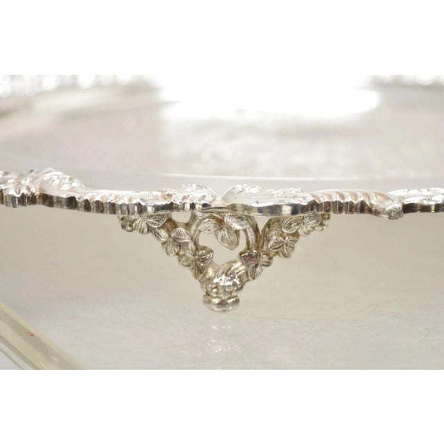 Vintage English Victorian Style Silver Plated Oval Platter Tray Crown Hallmark For Sale In Philadelphia - Image 6 of 11