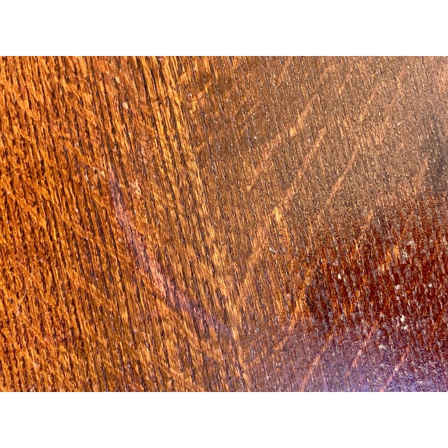Antique English Jacobean Style Oak Flip Top Game Table Bar Cart Carved Frieze For Sale - Image 17 of 18