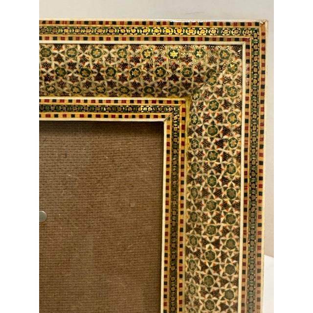 Wood Vintage Pair of Hand Crafted Middle Eastern Miniature Khatamkari / Khatam Picture Frame For Sale - Image 7 of 12