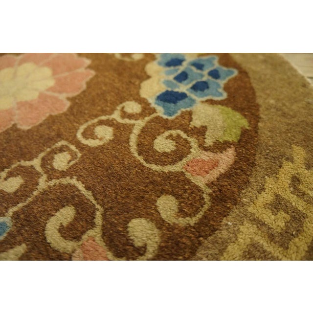 Beautiful Piece Brown Background With Geometric Design Antique Chinese Rug. For Sale In New York - Image 6 of 12