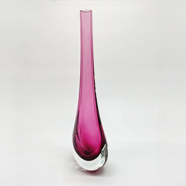Vintage Purple Vase in Murano Glass attributed to Flavio Poli for Seguso, 1960s For Sale - Image 3 of 5