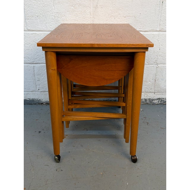 Mid 20th Century Mid 20th Century Teak Nesting Table Set Attributed to Poul Hundevad For Sale - Image 5 of 12