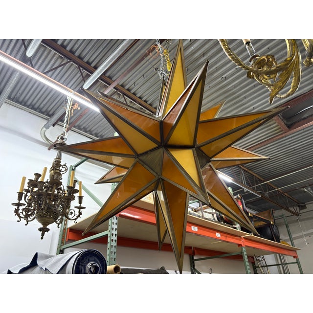 Postmodern Late 20th Century Monumental Star Shaped Chandelier For Sale - Image 3 of 8