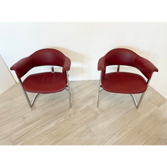 Maroon Chairs by Vittorio Introini for Mario Sabot, 1970, Set of 6 For Sale - Image 8 of 18