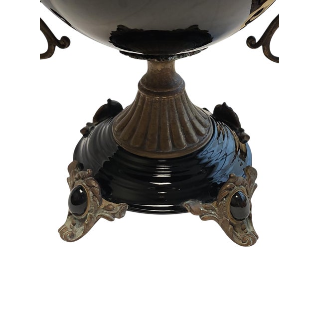 Mid 20th Century Continental Baroque Bronze Mounted Porcelain Twin Handled Bowl For Sale - Image 4 of 6