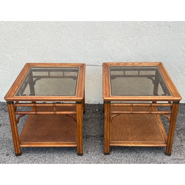 Late 20s Century Faux Bamboo Walnut Side Tables For Sale - Image 17 of 17