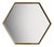 Italian Small Hexagonal Cassiopeia Wall Mirror in Burnished Metal For Sale