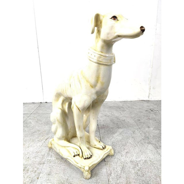 Ceramic Greyhound Sculpture, 1960s For Sale - Image 9 of 12
