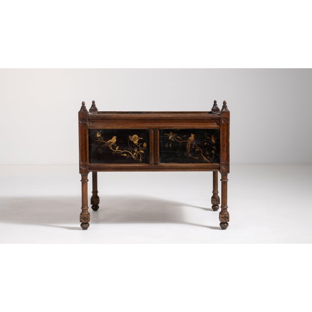 Napoleon III Jardinière with Floral and Bird Motifs, Second Empire Style, France, Circa 1880 For Sale - Image 10 of 15