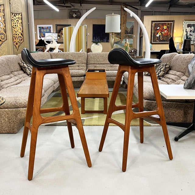 Erik Buch for Oddense Maskinsnedkeri o.d. Mobler Danish Teak Barstools For Sale - Image 11 of 18