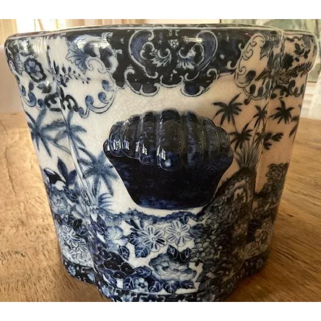 Gorgeous in amazing condition w light grazing. The hand painting is amazing with cherub babies and palm trees and interior...