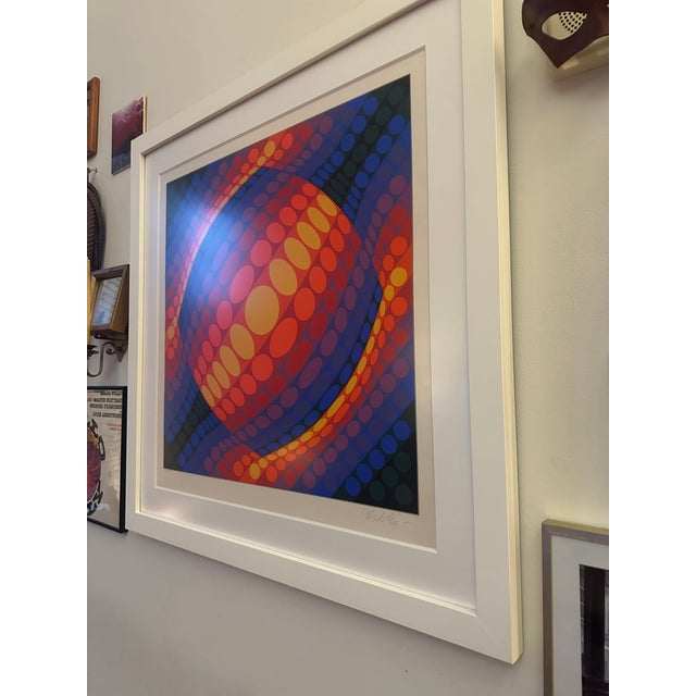 Victor Vasarely Victor Vasarely Signed & Numbered Serigraph – "Planeta" (1972-1979) For Sale - Image 4 of 7