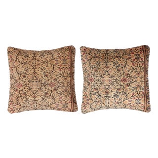 20"x20" SET OF 2 - Hand-knotted Turkish Rug Cushion Covers. Rustic Throw Pillows For Sale