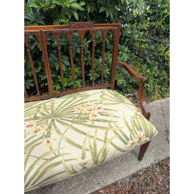 American Antique Walnut American Love Seat For Sale - Image 3 of 5