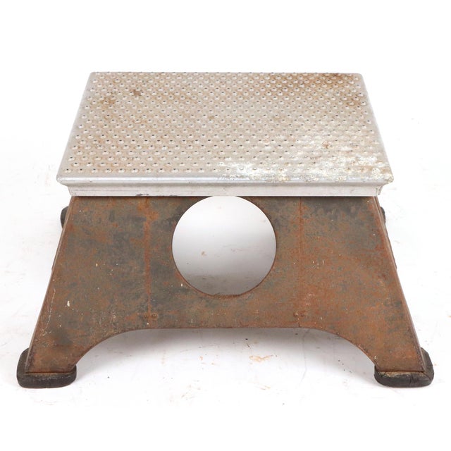 1940s Nyc Steel Subway Train Stool For Sale - Image 4 of 8