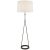 Visual Comfort Signature Dauphine Floor Lamp in Aged Iron with Linen Shade For Sale
