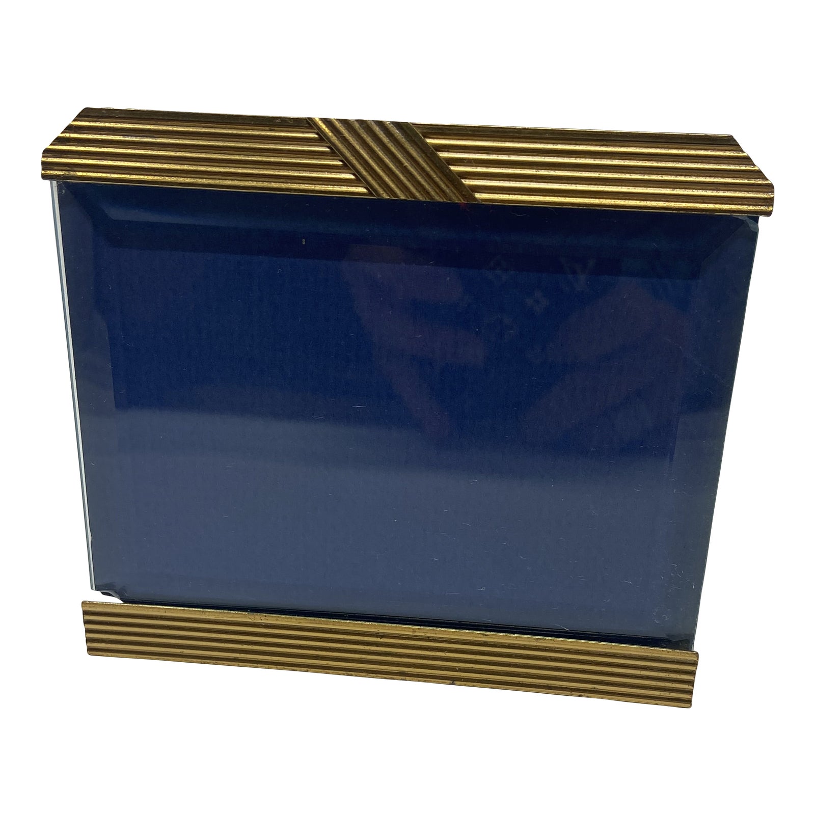 Vintage Reeded Brass La Paris Studios Easel Style Picture Frame | Chairish