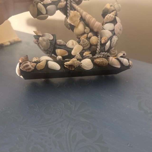 Nautical Anchor Sculpture With Fine Shell Mosaic Cover For Sale - Image 10 of 12