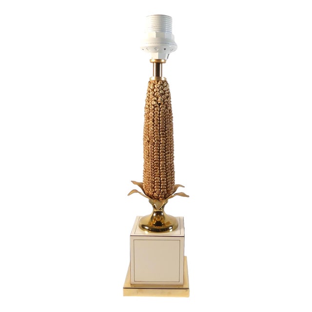 French Hollywood Regency Maizieres Corn Cob Lamp from Le Dauphin, 1970s For Sale