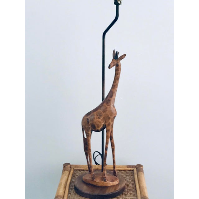 1980s Carved Giraffe Table Lamp | Chairish