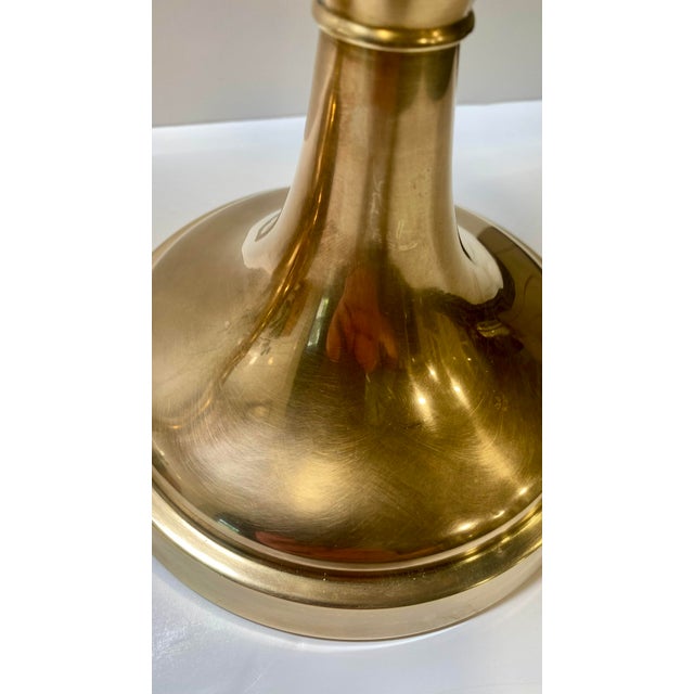 Sarreid Ltd. 1960s Sarreid Mid-Century Modern Brass Candle Holders With Concave Reflectors a Pair For Sale - Image 4 of 16