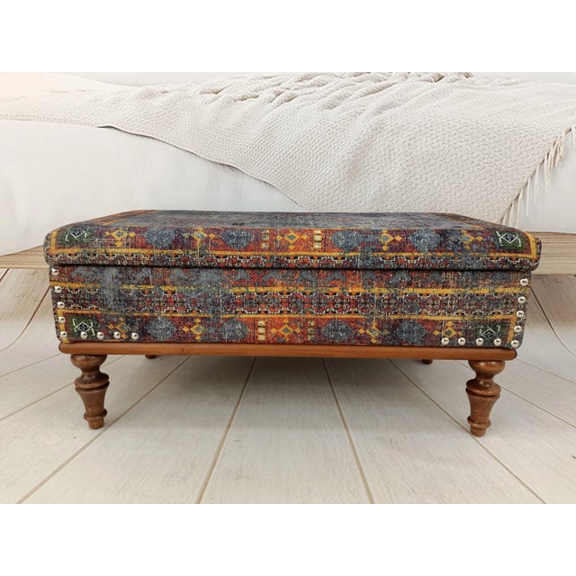 Gray Rug Upholstered Bench With Storage Chairish