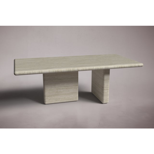 Postmodern Forma Rectangular Travertine Dining Table 72" For Sale - Image 3 of 5