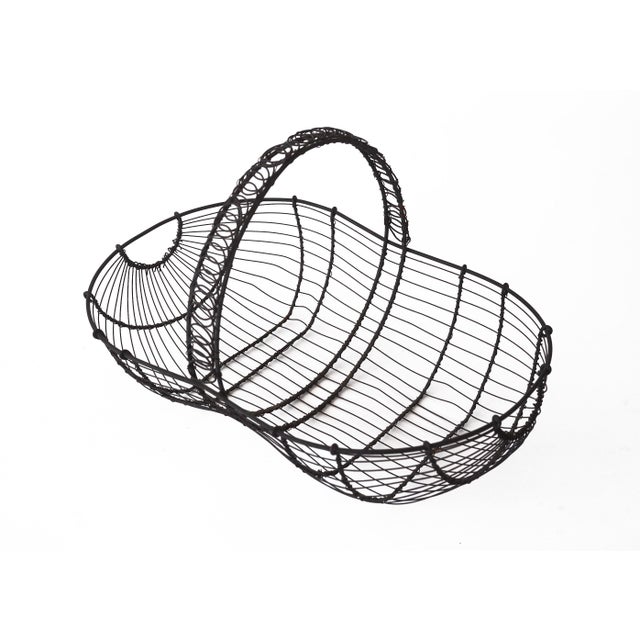 Antique French Farmhouse Wire Basket For Sale - Image 4 of 11