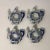 Blue 1950s Chinoiserie Blue & White Ceramic Tea Pot a Napkin Rings - Set of 4. For Sale - Image 8 of 8